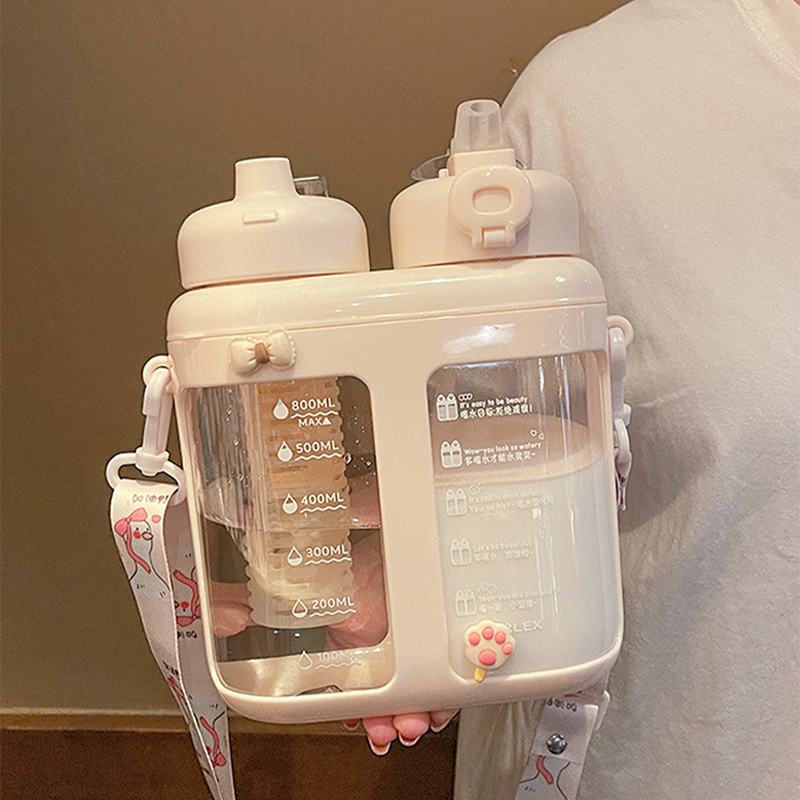 Cute Double Drink Plastic Wate - Water Purification Straw review and price