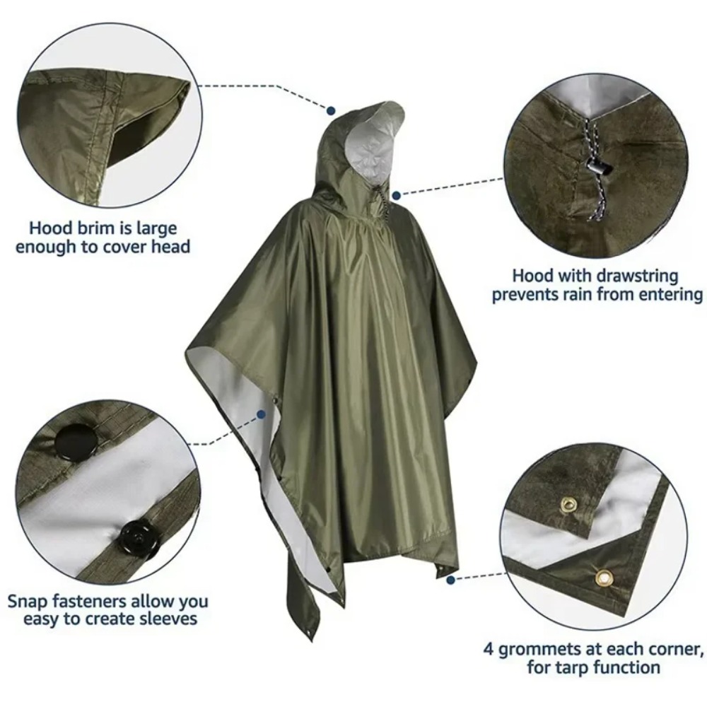 Outdoor Multifunctional 3 In 1 - Emergency Poncho Rain review and price