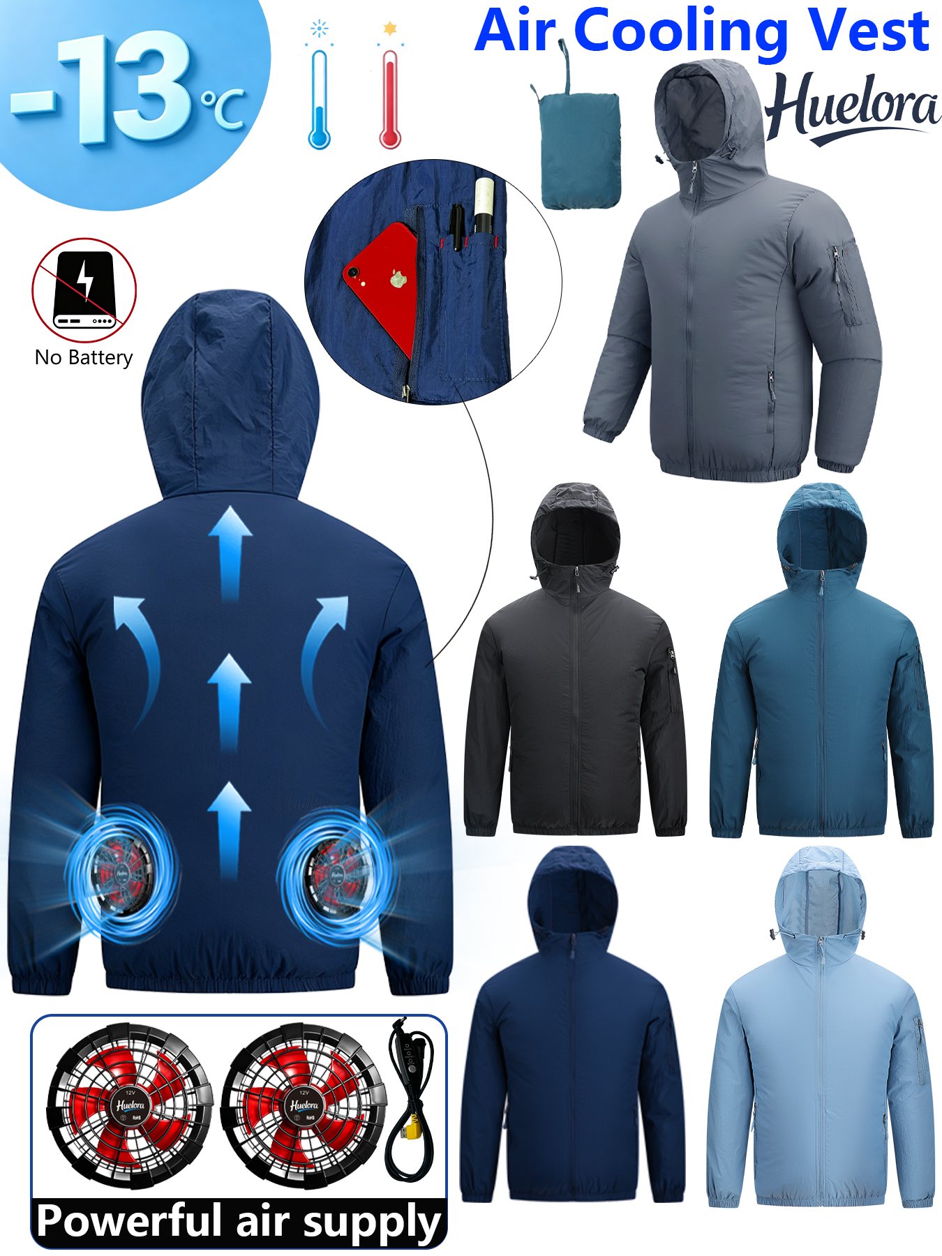 Men's Hooded USB Cooling Jacke - Fishing Kit Compact review and price