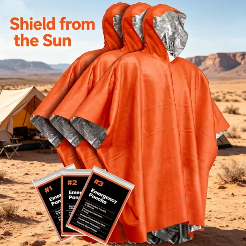 1-5PCS Multifunctional Surviva - Emergency Poncho Rain review and price