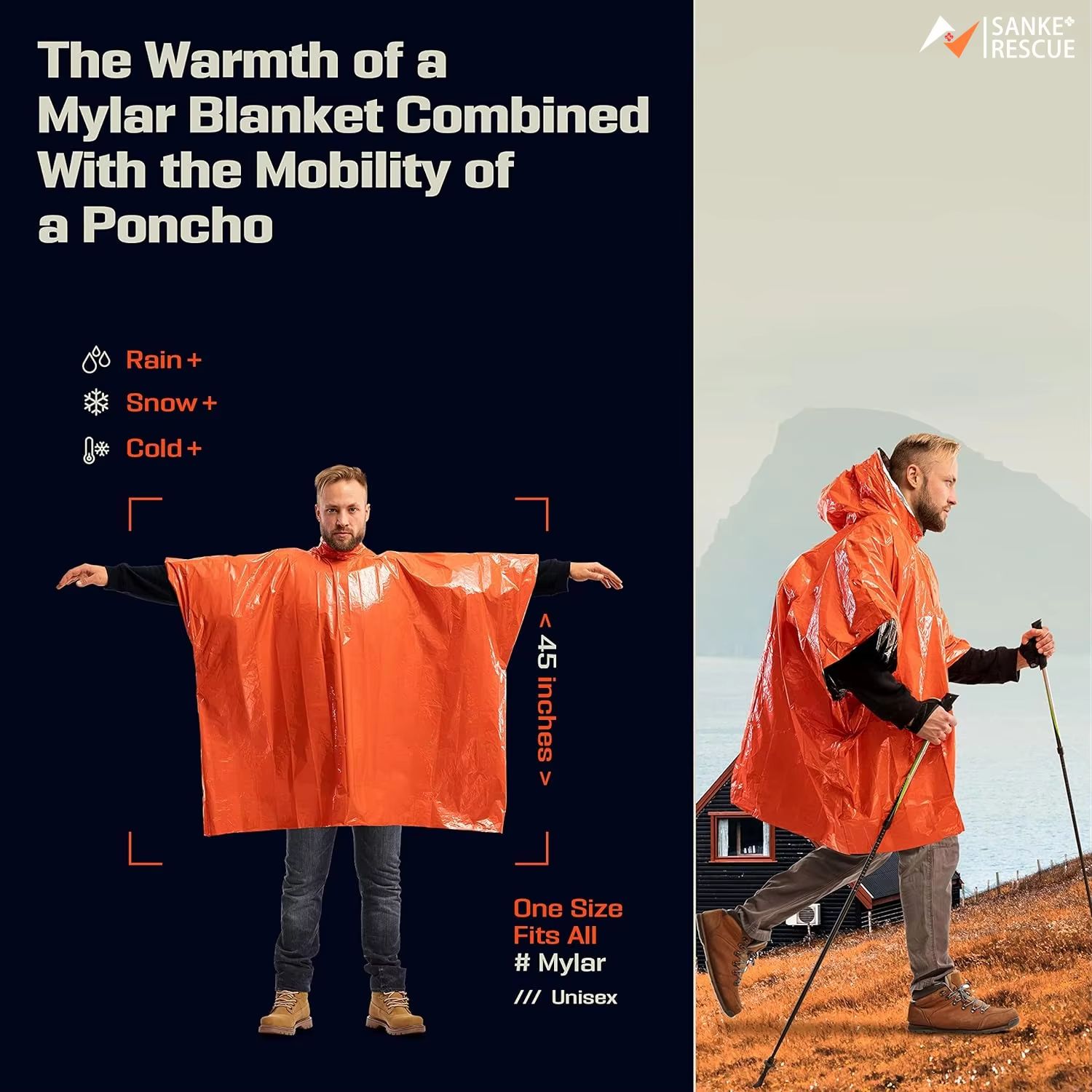Emergency Rain Poncho Thermal  - Emergency Poncho Rain review and price