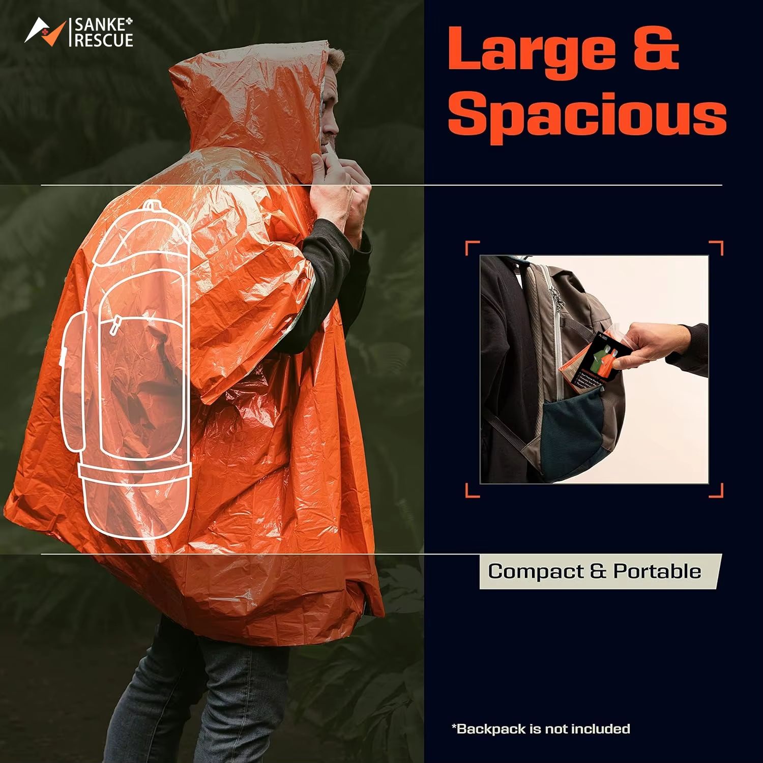 Emergency Rain Poncho Thermal  - Emergency Poncho Rain review and price